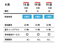 お盆料金のご案内